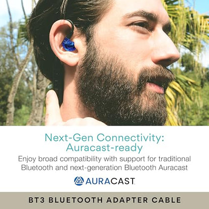 MEE audio M6 PRO Musicians' in-Ear Monitors Wired + Wireless Combo Pack: Includes IEMs, 2 Audio Cables and BT3 Hi-Res Bluetooth Audio Adapter w/aptX, LDAC, Auracast Support, & Built-in Headset (Blue) - color: Blue, style: IEMs + Bluetooth Adapter