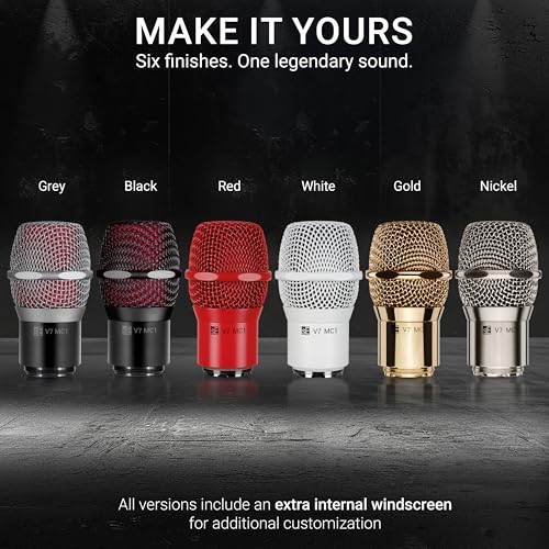 SE ELECTRONICS V7-MC1-X-BLK V7 X Mic Capsule for Shure Wireless System, Black | DMC7 X dynamic capsule with neodymium magnets and all-metal chassis for Shure transmitters, vocals and live performance - color: Shure - Instrument - Black, style: MC1 = Shure