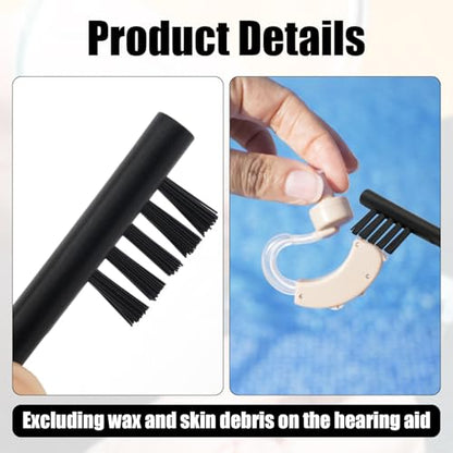 9pcs Hearing Aid Cleaning Brush, Nylon Hearing Amplifier Cleaner Brushes Tools Accessories Supplies with Wax Loop and Magnet for Hear Aids Earbuds Headphones & Electronic Devices