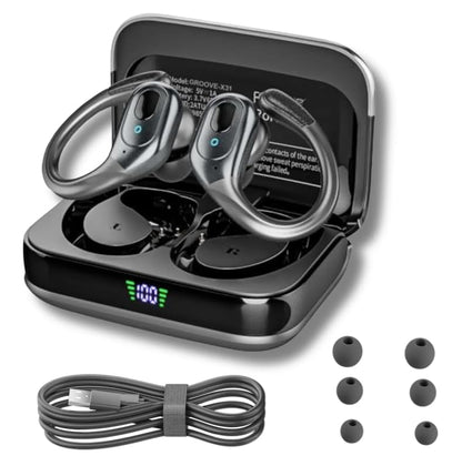 Groove Wireless Bluetooth Earbuds with Charging Case | Wireless Sports Earbuds | Running Ear Phones | Black Electronics - color: Black