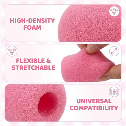 24pcs Microphone Cover Foam Set, Microphone Covers, Universal Mic Cover Foam for Studio Recording, Karaoke, Live Performance, Compatible with Various Microphone Models