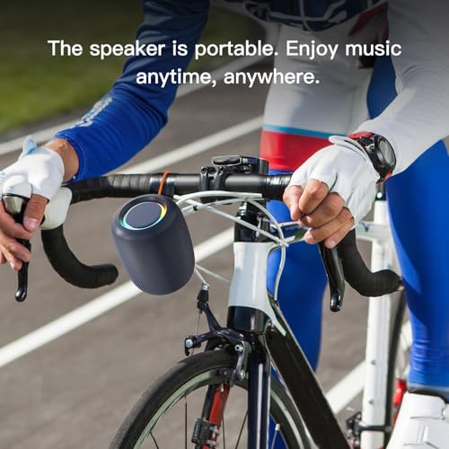 Portable Bluetooth Speaker Wireless, IP67 Waterproof Shower Speaker with HD Sound Colorful Lights TWS Pairing for Home, Party, Outdoor, Travel, Beach and Bathroom