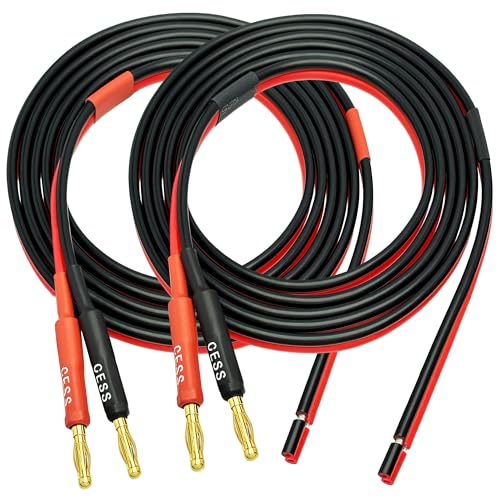 CNCESS Banana Plug to Bare Wire Open End Cable, 14AWG, 2-Pack (6 Feet) - size: 6 Feet