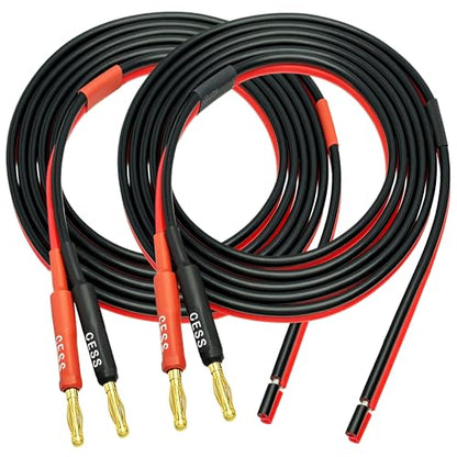 CNCESS Banana Plug to Bare Wire Open End Cable, 14AWG, 2-Pack (6 Feet) - size: 6 Feet
