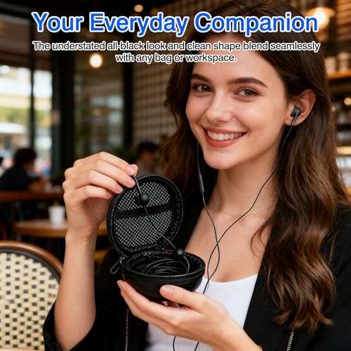 Hard Shell Earphone Carrying Case – Protective Headphone & Earbud Storage Pouch with Soft Microfiber Lining for Travel and Daily Use