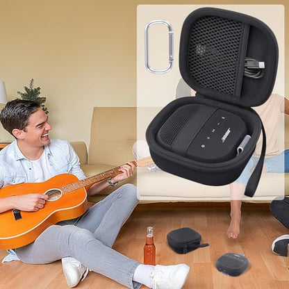 Aenllosi Case for Bose SoundLink Micro 2nd Gen Speaker, Black | EVA case construction, Water-resistant design, Dust-resistant design, Protective case only - color: Black-, style: Hard Case for Bose SoundLink Micro 2nd Gen