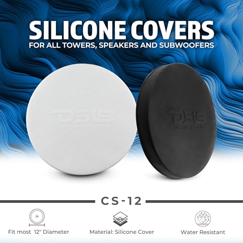 DS18 Hydro CS-12/BK 12" Silicone Marine Speaker Cover - Sun, Water, Dust Protection - Special Edition (Pair) - color: Black, size: 12 Inches