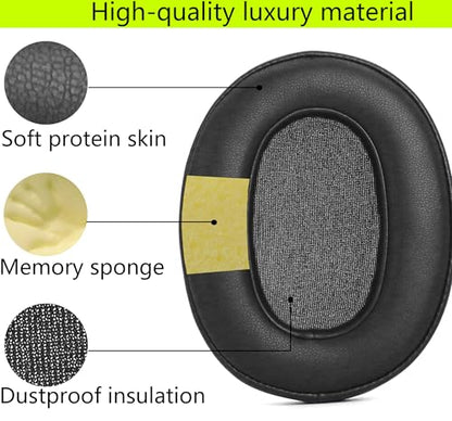 Replacement Ear Pads Compatible with Sony WH-XB900N WH-CH710N WH-CH720N WH-RF400 MADR-RF895RK Headphones Made of Protein Leather Memory Foam Replacement Ear Pads Earmuffs Pads - Black