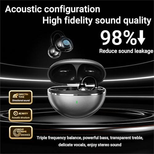 2026 New Jewelry-Inspired Clip-On Earbuds with Detachable Sparkle Butterfly Earrings, Bluetooth 6.0, Cute Wireless Headphones for Women, 50H Playtime, Low Latency, Sports & Workouts (Black) - color: Black