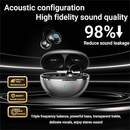 2026 New Jewelry-Inspired Clip-On Earbuds with Detachable Sparkle Butterfly Earrings, Bluetooth 6.0, Cute Wireless Headphones for Women, 50H Playtime, Low Latency, Sports & Workouts (Black) - color: Black