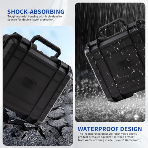 Microphone Carrying Storage Hard Case+ Custom Foam（Pre-cut Mic Slot & DIY Foam）| for Mic Audio Gear Mic Bag Microphone Hard Carrying Travel Case