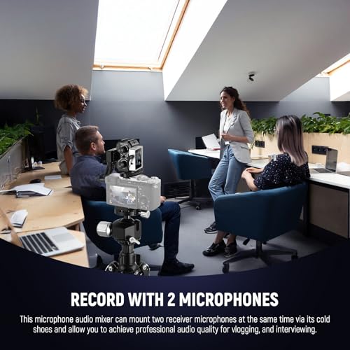 NEEWER MM01 Dual Channel Microphone Audio Mixer Adapter with 3.5mm TRS Cable, Stereo/Mono Switch, Cold Shoe Mounts for DSLR Camera, Smartphones, Battery Powered Microphones for Video Recording