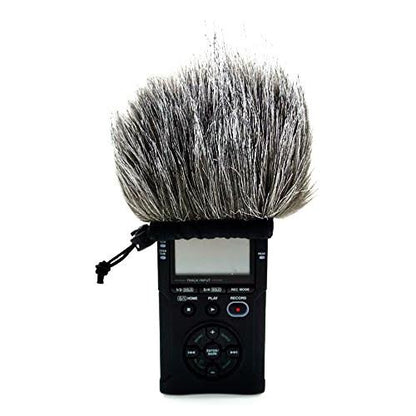 Furry Microphone Windscreen Wind Muff Compatible with Portable Digital audio Recorders up to 10cmX14cm fits Zoom H4n H5 H6 Tascam DR-40 DR-05 DR-07 Roland R-05 Olympus LS-100