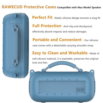 Protective Case for Bose SoundLink Max Portable Bluetooth Speaker | Accessories Hard Carrying Case and Silicone Cover Combo with Carrying Strap (Blue Dusk) - color: Blue Dusk