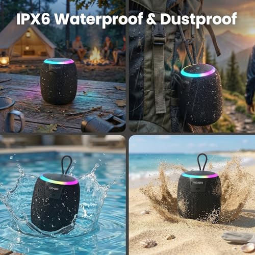 GEARit 15W Bluetooth Speaker, IPX6 Waterproof, RGB Lights, Beach & Travel | 10-Hour Battery, USB-C Charging, Bluetooth 5.3, TWS Stereo — Beach, Shower, Travel & Office, Hands-Free Calls - size: Portable - 16W
