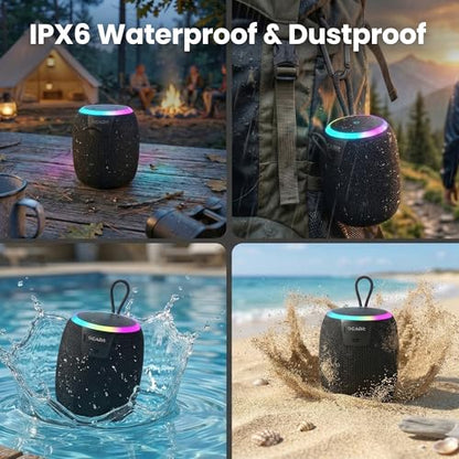 GEARit 15W Bluetooth Speaker, IPX6 Waterproof, RGB Lights, Beach & Travel | 10-Hour Battery, USB-C Charging, Bluetooth 5.3, TWS Stereo — Beach, Shower, Travel & Office, Hands-Free Calls - size: Portable - 16W