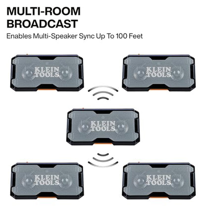 KLEIN TOOLS 69365MB MODbox Bluetooth Speaker, Portable Wireless Speaker with Magnetic Mounting, Premium Audio with Bass Boost, IP67 Dust and Waterproof Rated, USB-C Charging with Built-in Power Bank