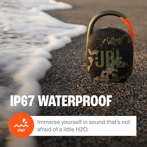 JBL Clip 4 - Portable Mini Bluetooth Speaker, big audio and punchy bass, integrated carabiner, IP67 waterproof and dustproof, 10 hours of playtime, speaker for home, outdoor and travel (Blue) - color: Blue