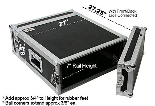 OSP Cases | ATA Road Case | 4-Space Amp Rack | 20" Deep | RC4U-20 - size: 4 Space, 20"