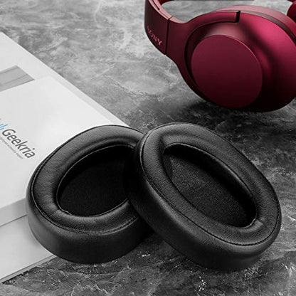 Geekria Replacement Ear Pads for Sony MDR-100ABN, WH-H900N Headphones Ear Cushions, Repair Parts with Video Guide (Black) - color: Black