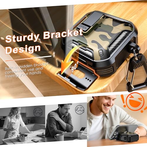 for AirPods 4 Case with Lock Magnetic Lid MagSafe, Camo | Compatible with Apple AirPods 4th Generation Protective Case with Cleaner Kit & Carabiner, Powerful Drop Protection - color: FK-Camo, size: Airpods 4th Generation