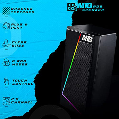 MTG RGB Backlit Mechanical Wired Gaming Keyboard and Mouse Combo | Full Anti-Ghosting, RGB Headset, Speaker, WiFi BT PC & Laptop Compatible, Complete Accessory Bundle for Desktop Gaming Setup - color: Gaming Pro