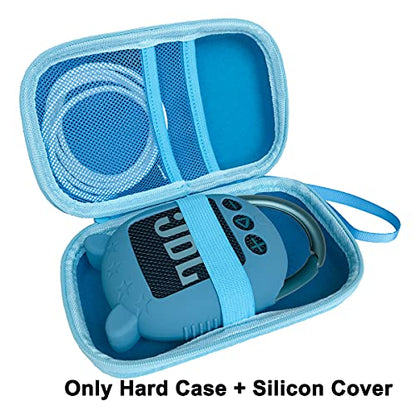 JCHPINE Silicone Cover & Hard Case for JBL Clip 4 Portable Bluetooth Speaker, Water Resistant Speaker Accessory, Shockproof, Dustproof, Blue | Protective Travel Case Storage for JBL Clip 4 Speaker Accessories, Soft Silicone Cover and Hard Case (Blue) - co
