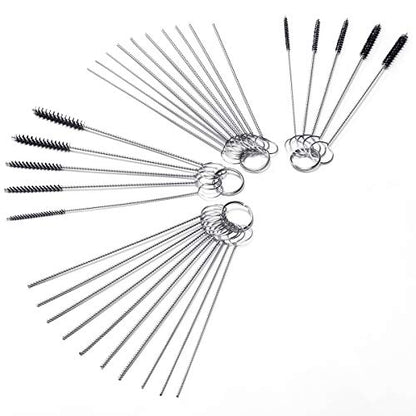 Carb Carburetor Cleaner Cleaning Brushes Kit | Small Wire Brush - 20 Needles + 10 Brushes