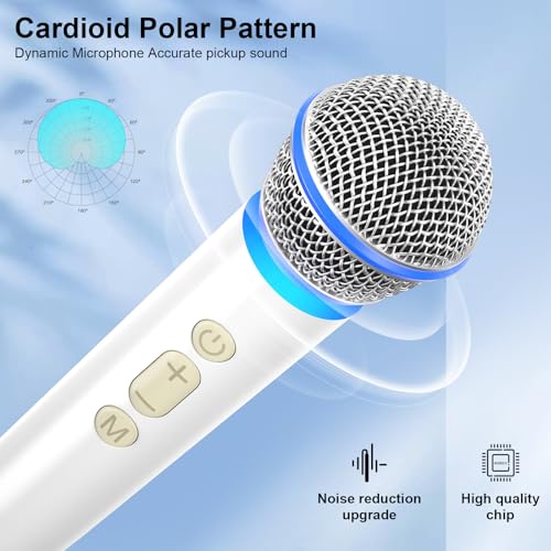 Wireless Microphone with Rechargeable Receiver,UHF Dynamic Handheld Karaoke Mic,100ft Range, for Amplifier Speaker, Mixer,Singing, Party,Speech