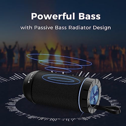 comiso Bluetooth Speaker, IP65 Waterproof, 24H Play, TWS, 360° HD Stereo | 360° immersive stereo sound with punchy bass; IP65 waterproof design; TWS pairing; 24-hour battery for home, camping, beach. - color: Black, style: Classic