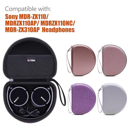 Case for Sony MDR-ZX110/ZX110AP/ZX310AP Wired On-Ear Headphones Purple | Hard Carrying Travel Case for Sony ZX Series MDR-ZX110/ZX110AP/ZX310AP Wired On-Ear Headphones - color: Purple