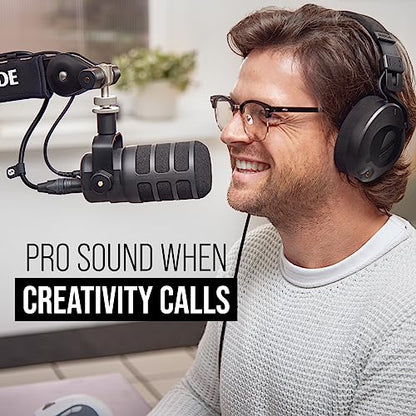 RØDE PodMic USB Versatile Dynamic Broadcast Microphone With XLR and USB Connectivity for Podcasting, Streaming, Gaming, Music-Making and Content Creation (Black) - color: PodMic USB Black