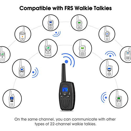 Topsung Walkie Talkies for Adults, M880 FRS Two Way Radio Long Range with VOX Belt Clip/Hand Held Walky Talky with 22 Channel 3 Mile for Family Home Cruise Ship Camping Hiking (Black 2 in 1) - color: Black