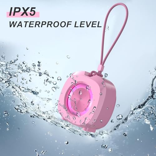 Bluetooth Speaker Portable Media Players Clear Loud Stereo Sound Deep Bass Wireless Speaker With Lights TWS IPX5 Waterproof Small Speakers Long Playtime for Home/Party/Outdoor/Beach Electronic Gadgets - color: Pink