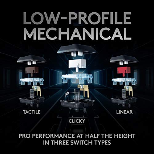Logitech G915 TKL Tenkeyless Lightspeed Wireless RGB Mechanical Gaming Keyboard, Low Profile Switch Options, Lightsync RGB, Advanced Wireless and Bluetooth Support - Clicky - color: Black, size: TKL, style: G915 TKL