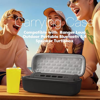 Carrying Case for Turtlebox Ranger Bluetooth Speaker, Black | Shockproof & Dustproof Hard Travel Case with Carabiner Hook & Handle, Soft Lined Protective Storage Bag for Beach Road Trip - color: Black Case