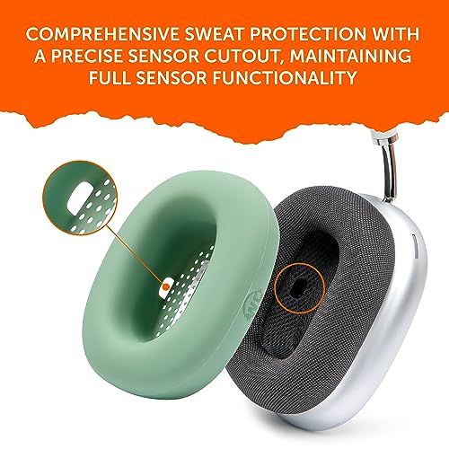 WC SweatZ Max - Patented Silicone Sweat Covers for AirPods Max 1 | Made by Wicked Cushions | (Does Not Fit AirPods Max 2). Sweatproof, Full Earpad Protection | Green - color: Green