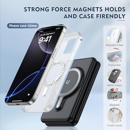 Wireless Charger iPhone - 3 in 1 Charging Station for Apple Devices for iPhone 17 16 15 14 13 12 Pro Max Plus - Foldable Magnetic Charging Pad for Apple Watch Series & Airpods Series - color: Black