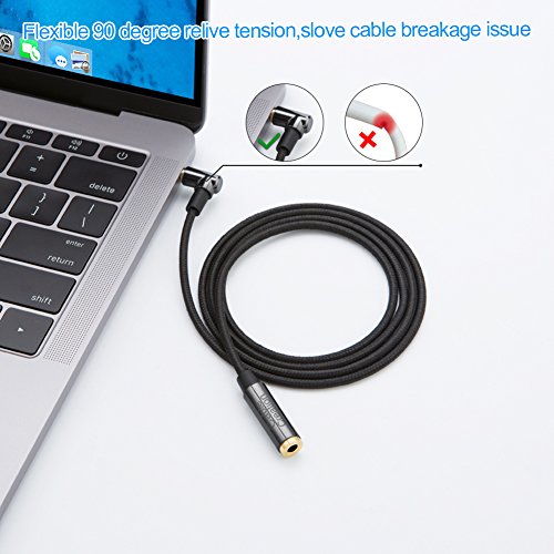 CableCreation 3.5mm Headphone Extension Cable 10FT, TRRS Audio Stereo Jack | Right Angle Auxiliary HiFi with Silver-Plating Copper, 24K Gold Plated (Microphone) for Car Stereos, Speaker, 3m - size: 10 Feet