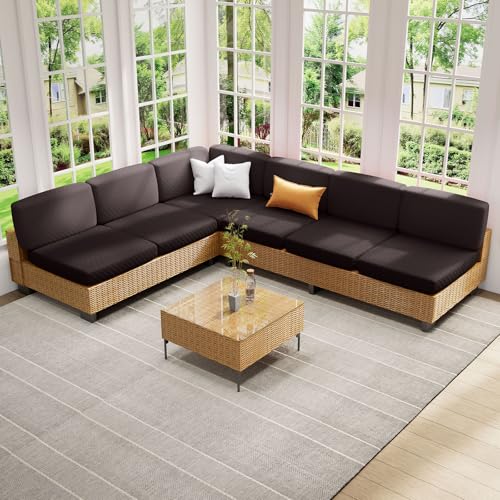 Jacquard Couch Cushion Covers, L Shape Sectional Sofa Slipcovers | Diamond Lattice, L Shape Sectional Fit, Washable, Chaise Cushion Cover, Sofa Protection (1 Piece for Chaise) - color: Brown, size: Chaise (1 Piece)
