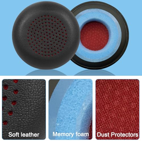 Replacement Ear Pads for Plantronics Voyager Focus UC B825 Binaural, BLACKWIRE 5220 5210 7225, Voyager Focus 2 UC USB-A Headset, Headset Ear Cushions Cups Cover