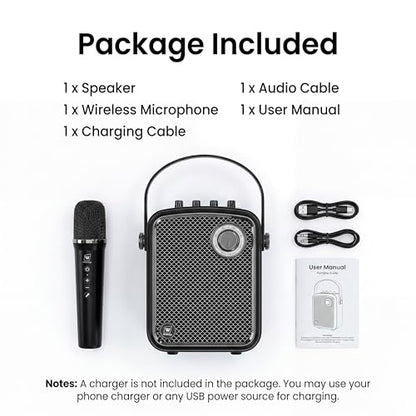 70W Voice Amplifier with UHF Wireless Handheld Microphone & Bluetooth 5.3 | Portable PA System & Karaoke Mic Speaker Set with USB/TF/AUX/Guitar for Teaching, Public Speaking & Singing - S100