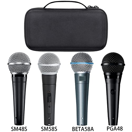 Aenllosi Hard Case for Shure SM58/PGA48/SM48S/BETA 58A/PGA58 Microphone | EVA case for SV200/SV100/KSM8 Cardioid Dynamic Vocal Microphone, Water-resistant design, Impact-resistant design, Case only - size: for SM58