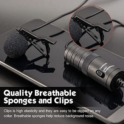 TOODOO 36 Pcs Lapel Microphone Clips Replacement Kit 18 Pieces Lapel Mic Windscreen Foam Covers and 18 Pieces Metal Lav Mic Tie Clips ＆ Plastic Wire Clip for Interview Video