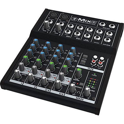 Mackie Mix Series Mix8 8-Channel Mixer, Black - size: Mix8