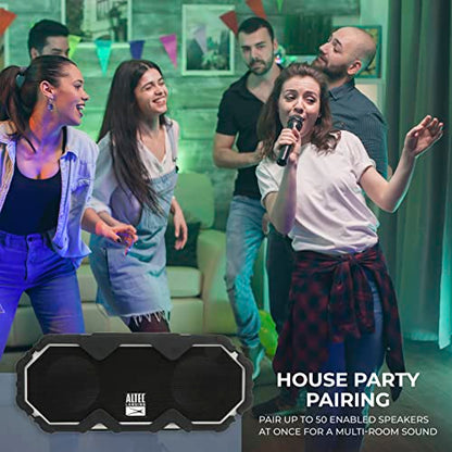 Altec Lansing Mini LifeJacket Jolt Bluetooth Speaker with Qi, Wireless, Waterproof, Portable, Speakers, Loud Volume, Strong Bass, Rich Stereo System, Microphone, 16 Hour Battery, 100 ft Range, Gray - color: Gray