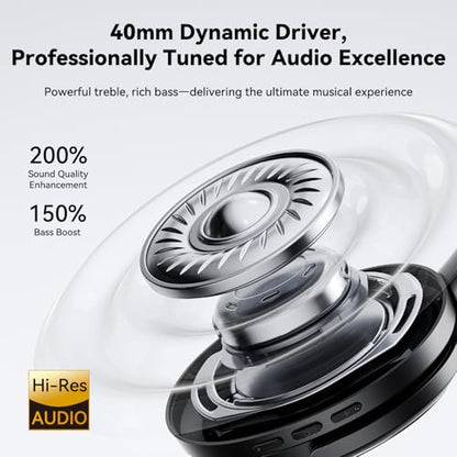 Bluetooth Over Ear Headphones Noise Cancelling 63H Long Playtime Foldable | 3 in 1 Over Ear Bluetooth Headphones Speaker with TF Card 6.0 Bluetooth 3D HiFi Stereo Sound for Music/Gaming/Outdoor Travel