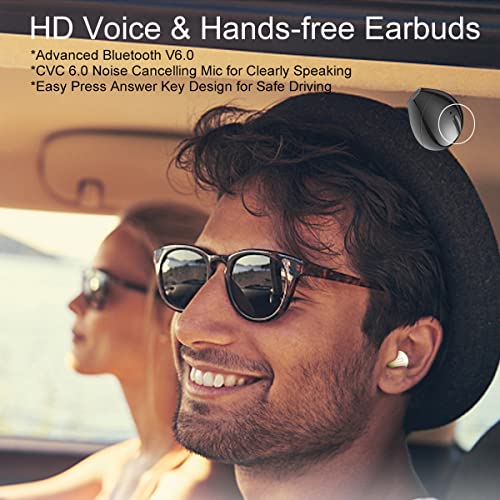 Mini Bluetooth Earpiece Wireless, Single Bluetooth Earbuds with Charging Case 6 Hrs Playtime, Headset Hands-Free with Microphone for iOS Android Smart Phones Voice Calls PC (Single-Black) - color: Single-Black