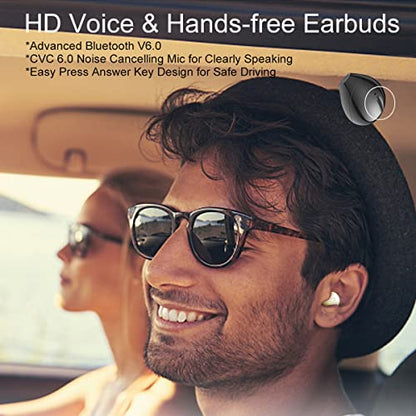 Mini Bluetooth Earpiece Wireless, Single Bluetooth Earbuds with Charging Case 6 Hrs Playtime, Headset Hands-Free with Microphone for iOS Android Smart Phones Voice Calls PC (Single-Black) - color: Single-Black