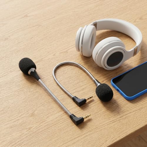2pcs Mini Laptop Microphone 3.5mm with 360° Bendable Metal Gooseneck, Compact Noise Cancellation Mic for Online Meetings and Voice Recording on PC and Desktop Computer